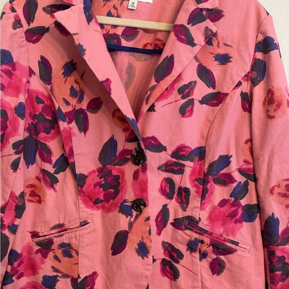 CAbi Women’s Size 12 Pink Rose Garden Floral Jacket Blazer - Picture 5 of 9